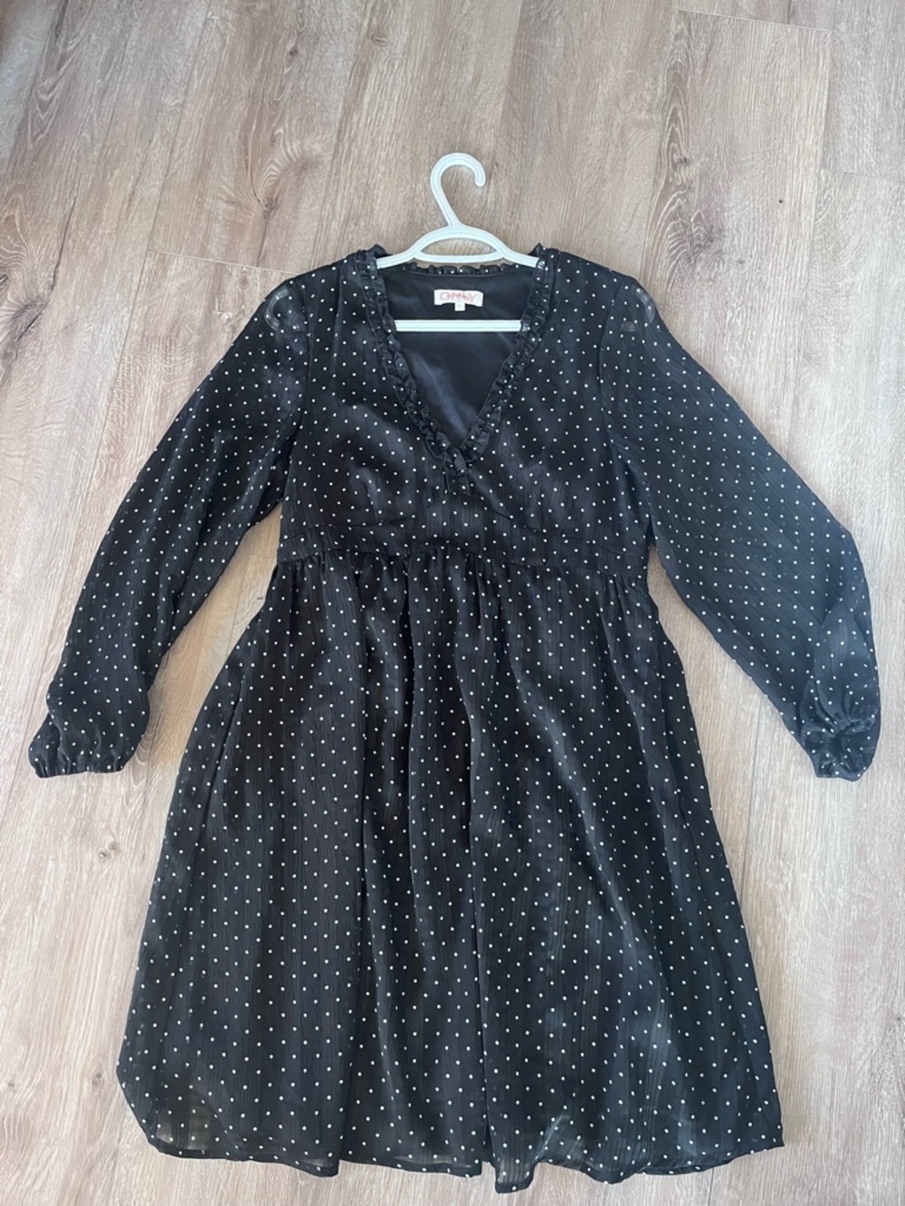 Only Polka Dot Black Long Sleeve Dress
